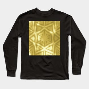 Elegant gold striped kaleidoscope with bokeh Long Sleeve T-Shirt